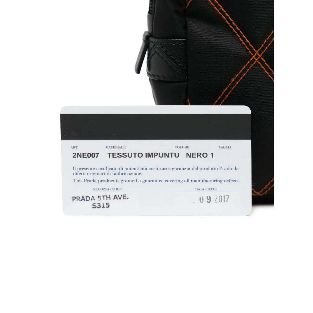 PRADA Nylon Black and Orange Pouch - Picture 6 of 6